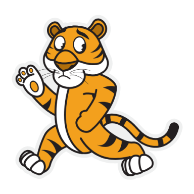 a cartoon tiger running