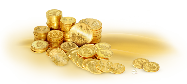 a pile of gold coins