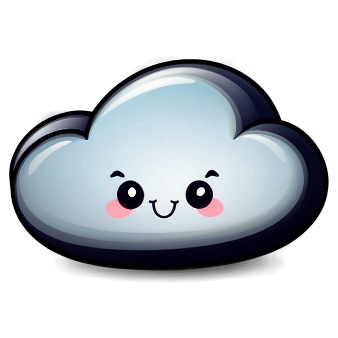 a cartoon cloud with a smiling face