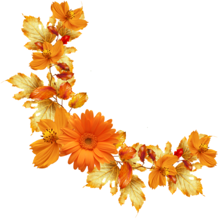 an orange and yellow flower garland