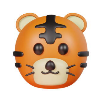 a close up of an orange and black tiger head