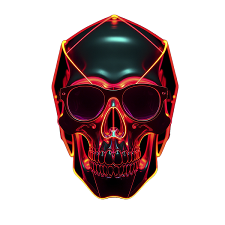 a skull with sunglasses on it's head