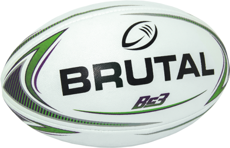 a white and green rugby ball