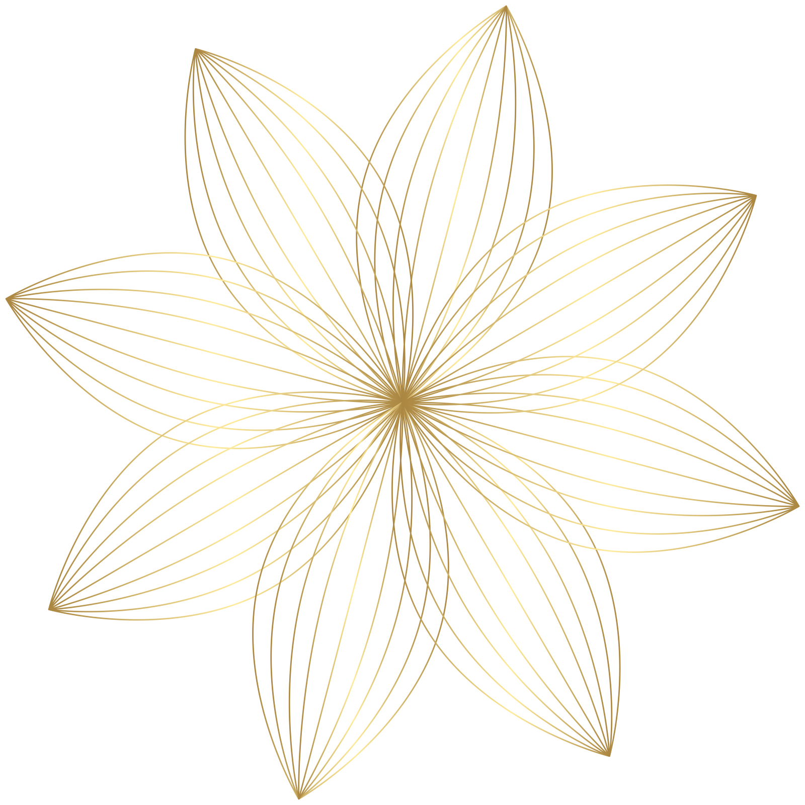 a golden flower on white background