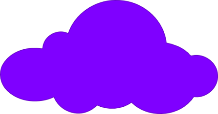 a purple cloud on a white background