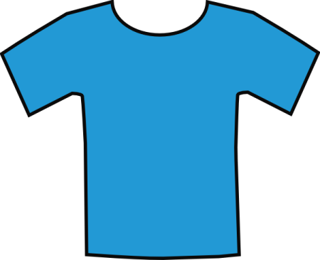 a blue t - shirt
