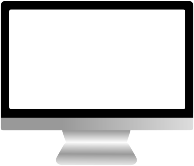 a computer monitor with a blank screen