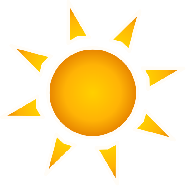 a yellow sun on a white background