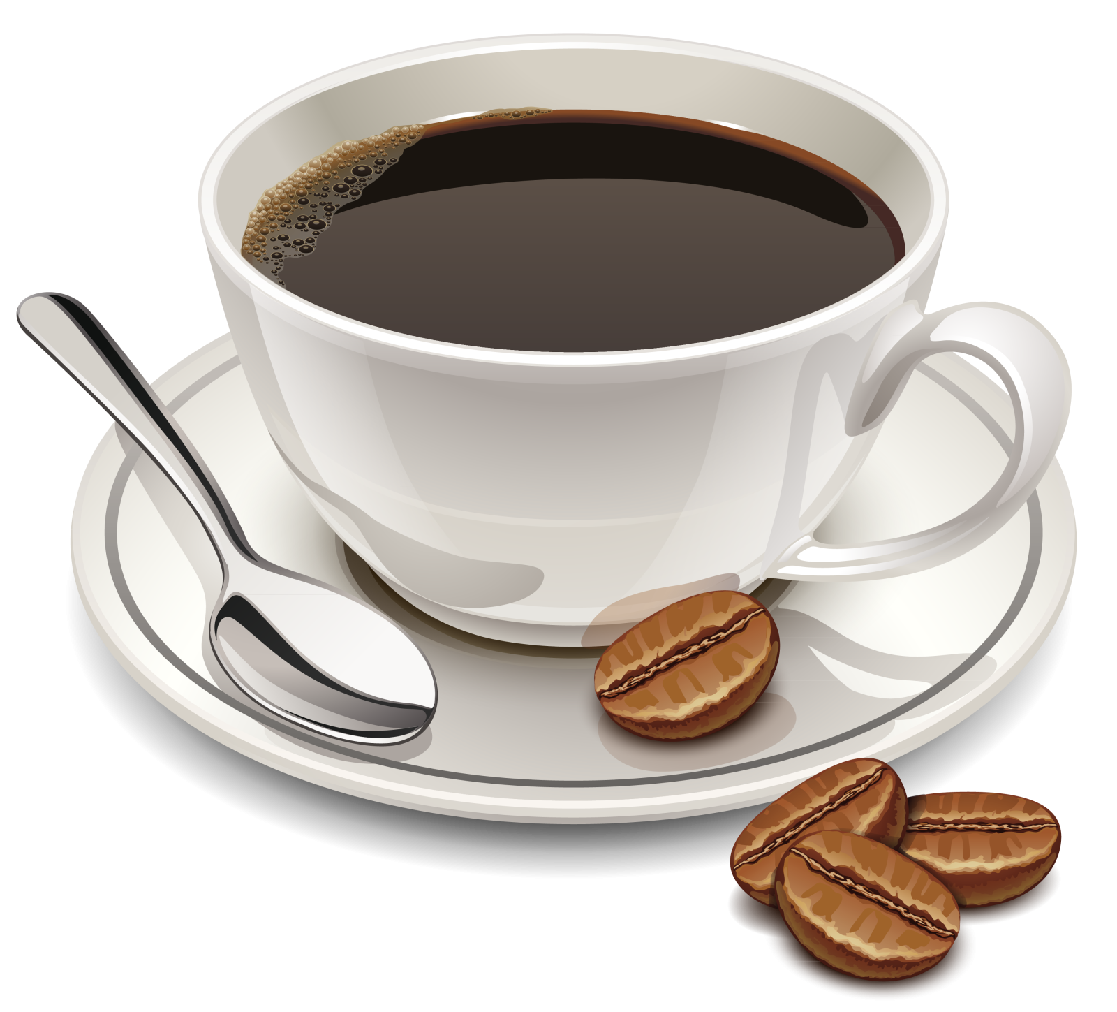 a cup of coffee and some coffee beans