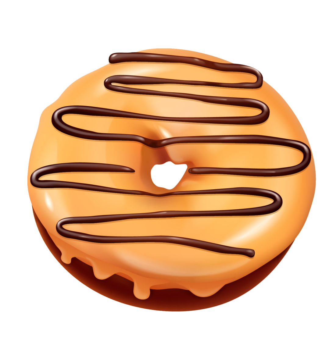 a donut with chocolate on it
