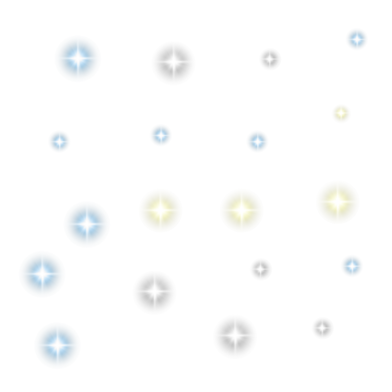 a white background with blue and yellow stars