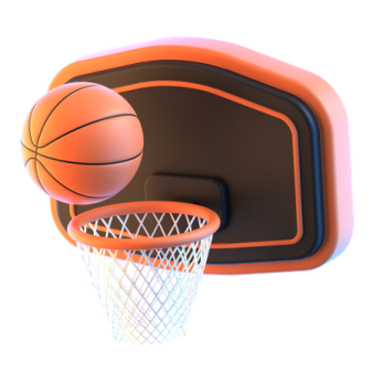a basketball hoop with a ball in it