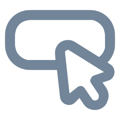 an arrow pointing up to the right side of a button
