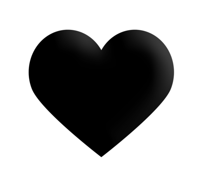 a black heart on a white background