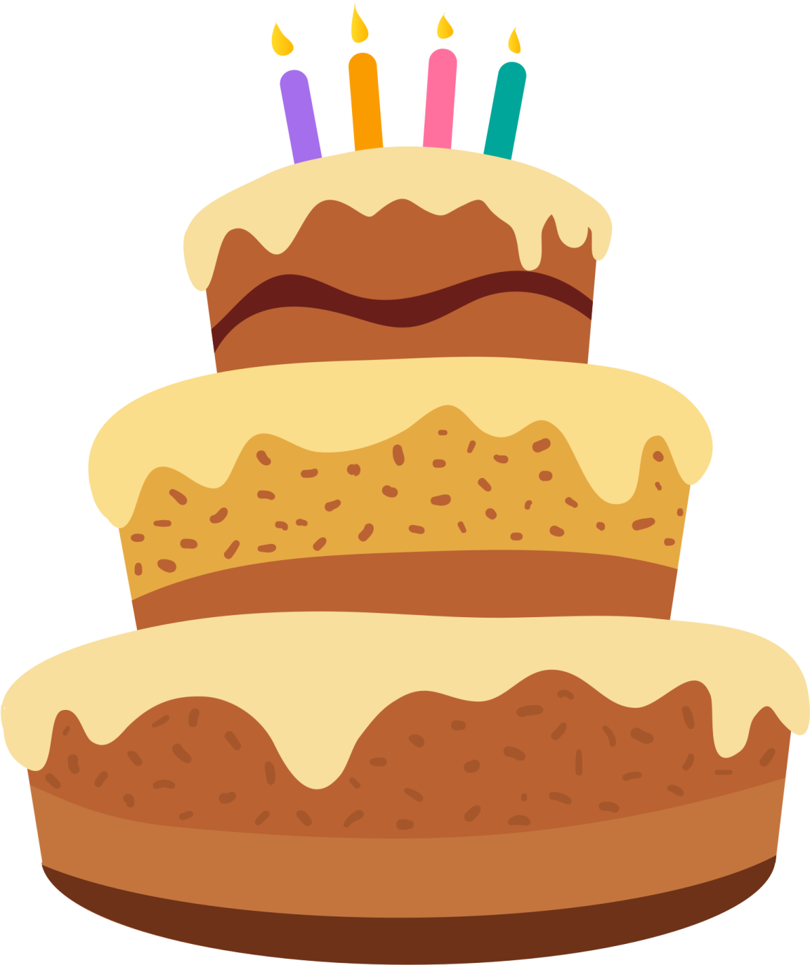 a birthday cake with candles on top