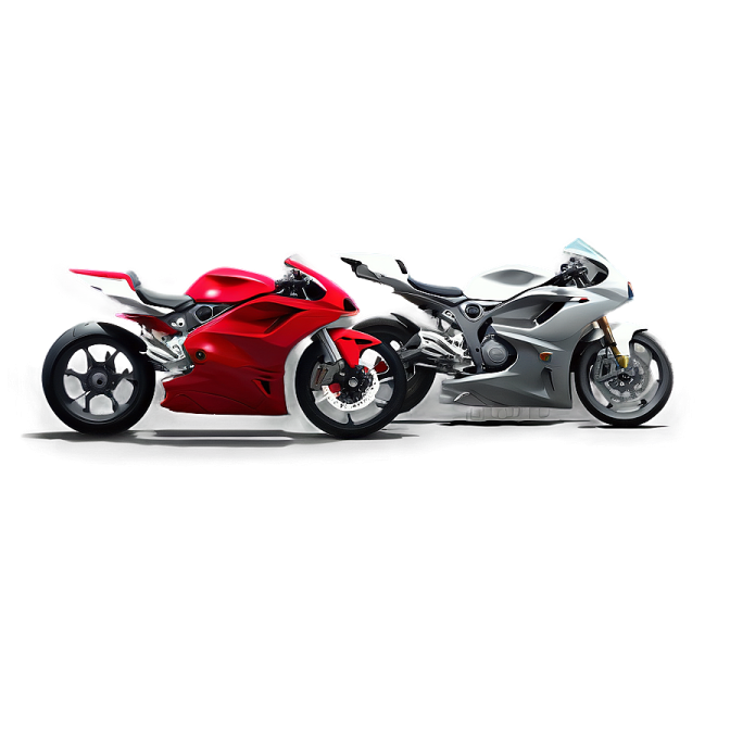 a red motorcycle sitting on top of a white surface