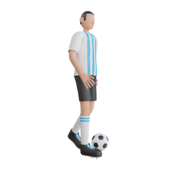 a soccer player with his foot on the ground