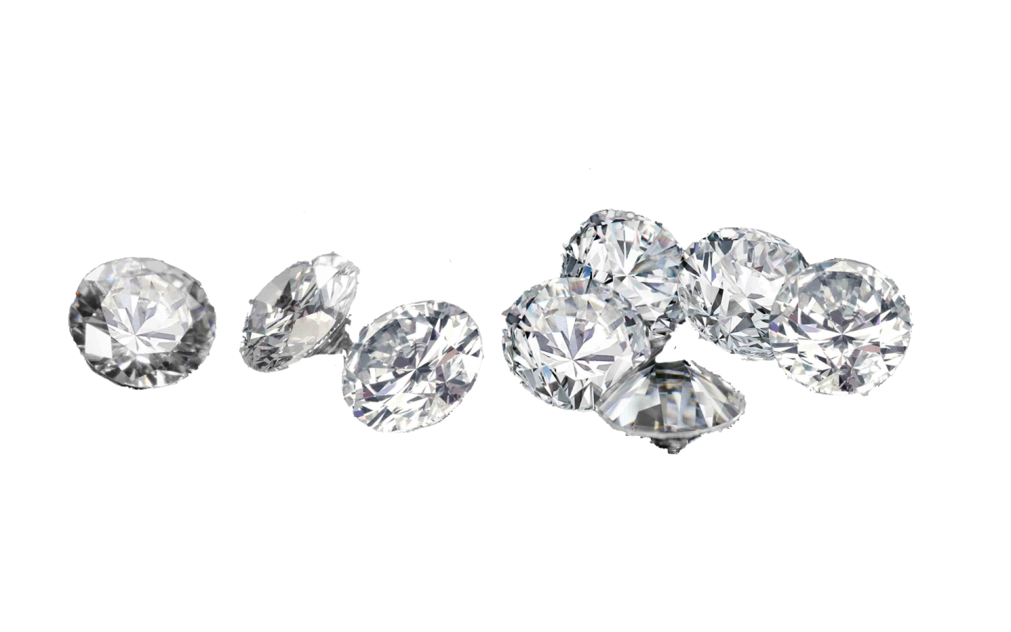 three diamonds on a white background