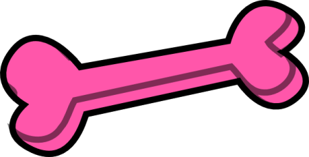 a pink bone bone on a white background