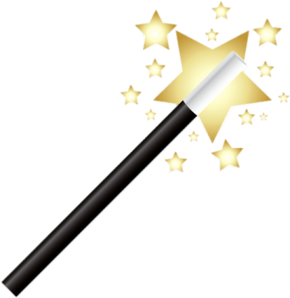 a wand with stars on it