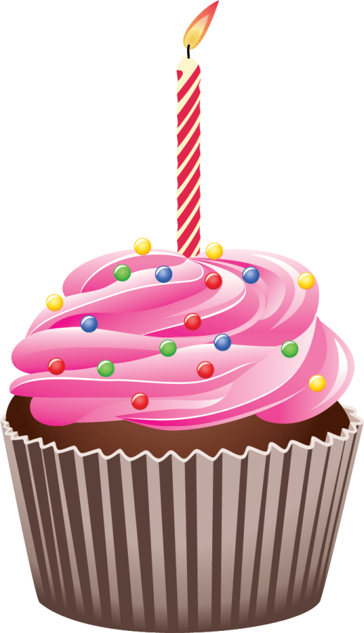a cupcake with a candle on top