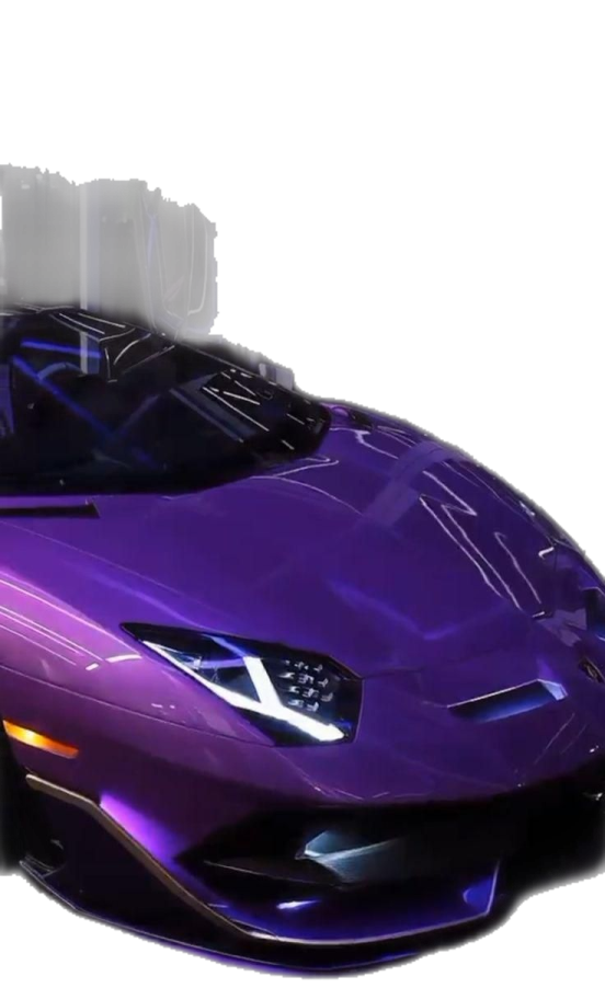 a purple sports car with the hood up