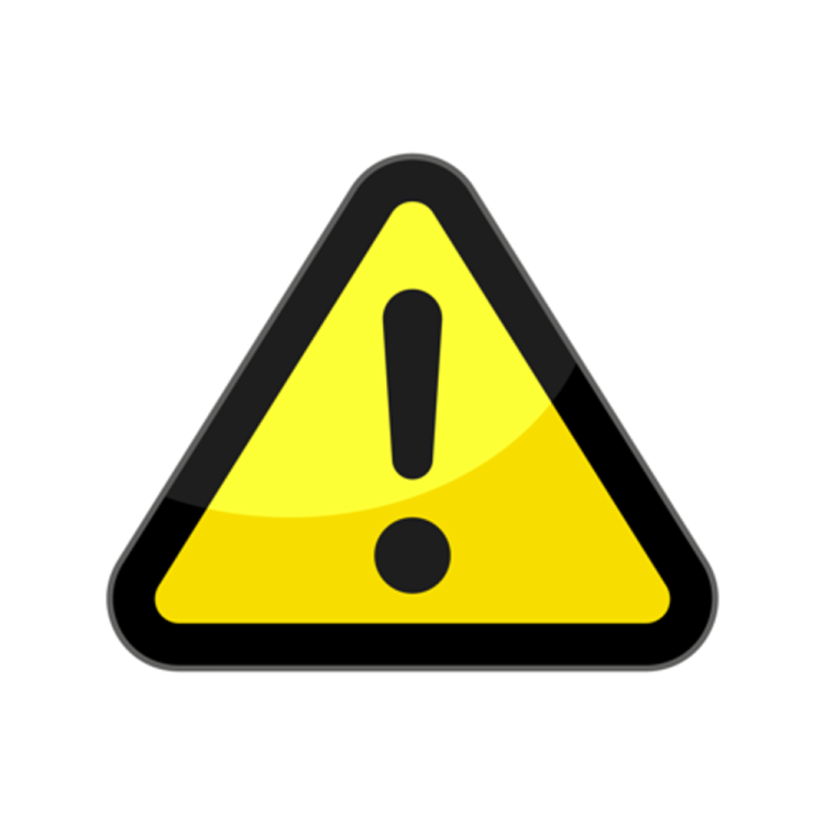 a yellow and black warning sign