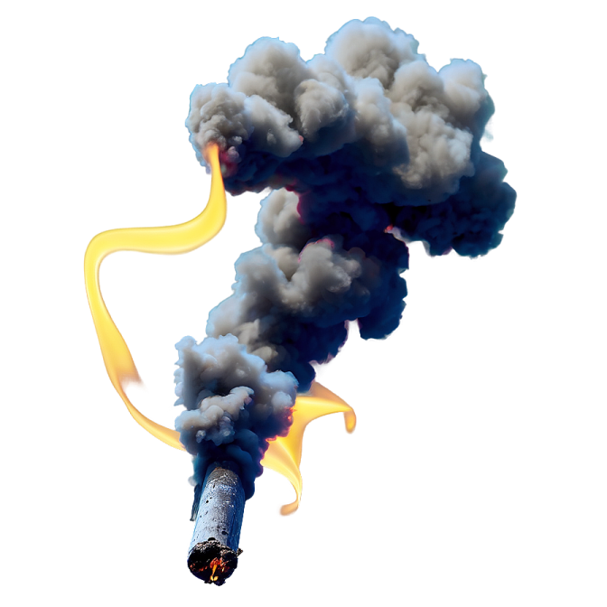the smoke is black