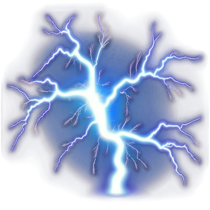 a blue and white lightning bolt