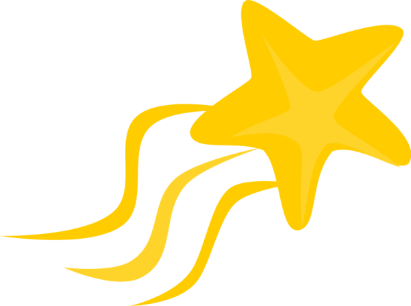 a yellow star on a white background