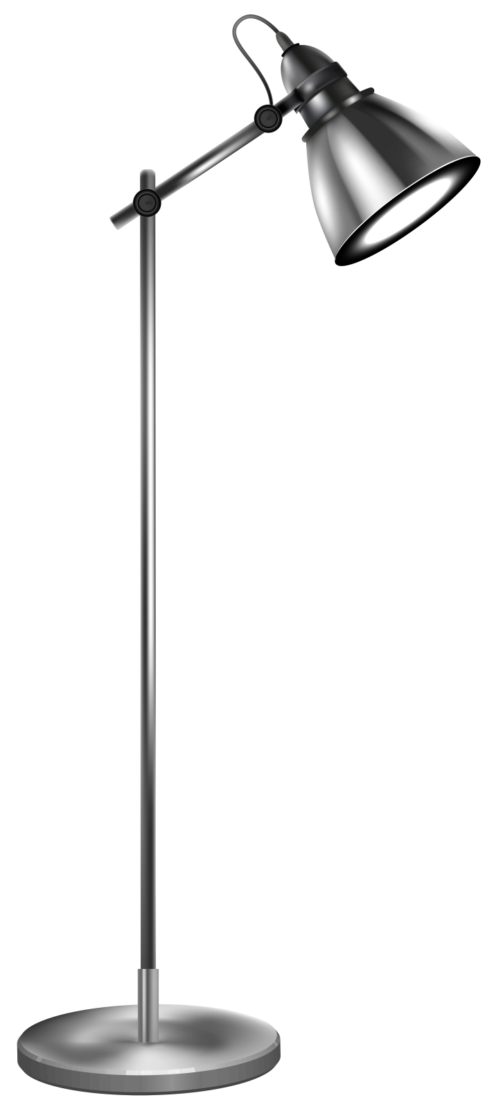a black desk lamp on a white background