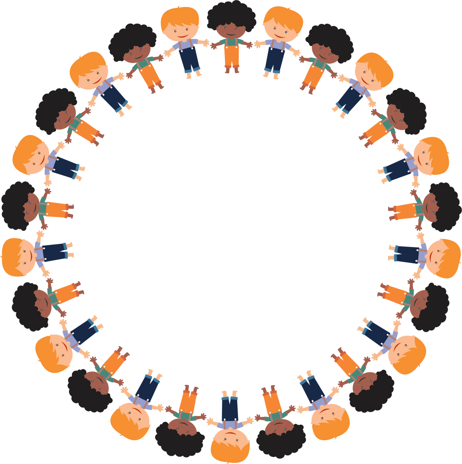 children holding hands in a circle
