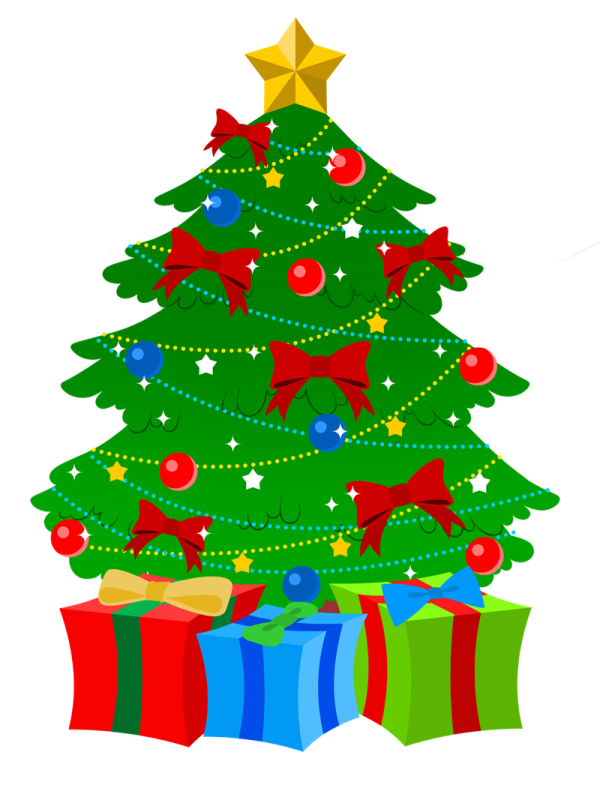 a christmas tree with presents around it
