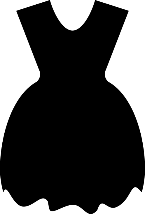 a black and white silhouette of a dress