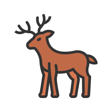 a brown deer standing on a white background