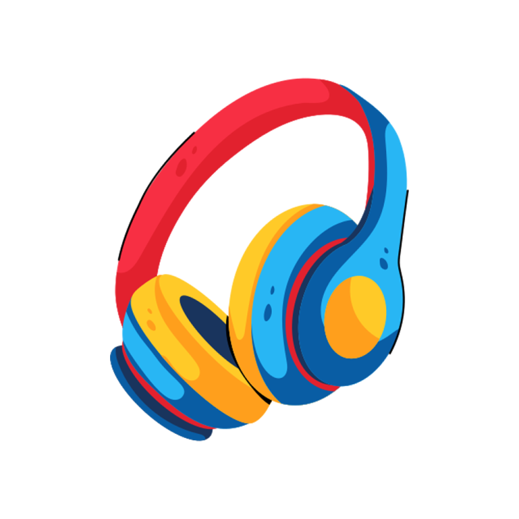 a pair of headphones on a white background