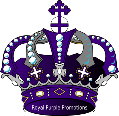 a purple crown with a cross on it