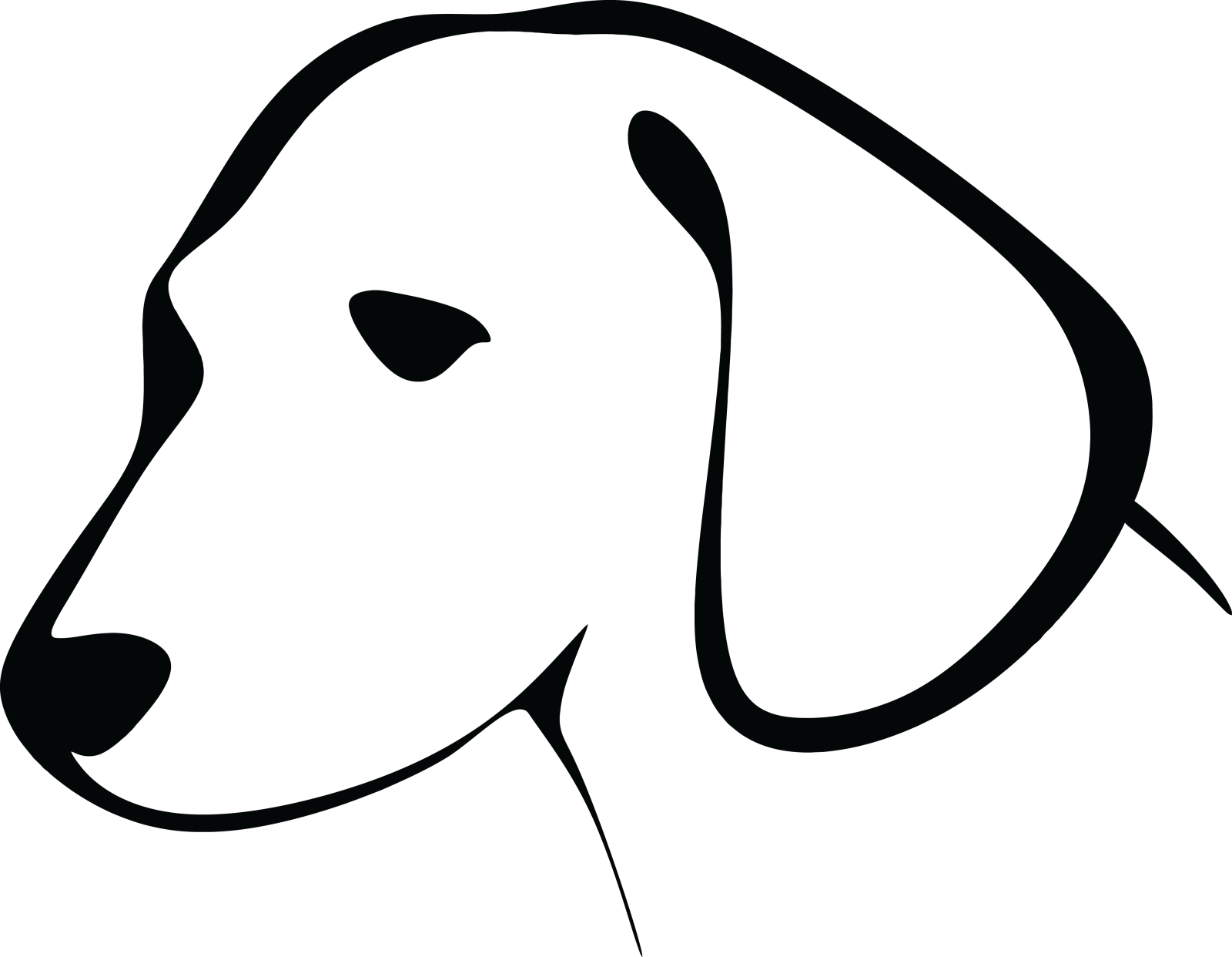 a black and white drawing of a dog