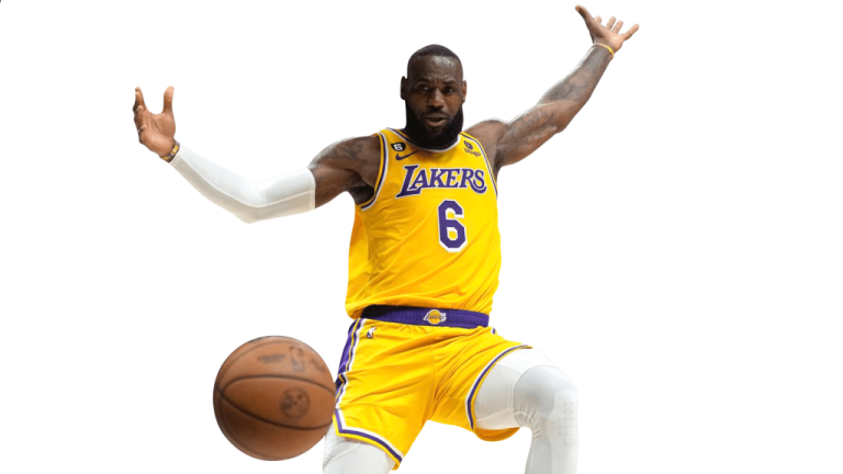 a man in a yellow jersey holding a basketball ball
