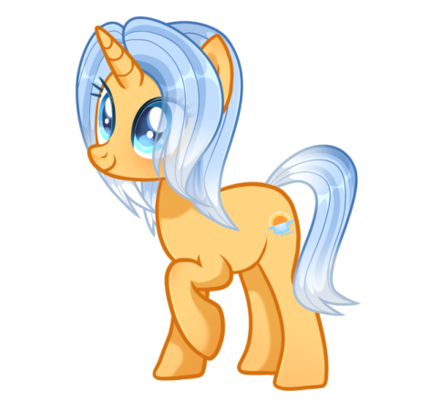 a little pony with blue hair