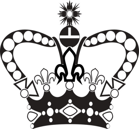 a black and white image of a crown