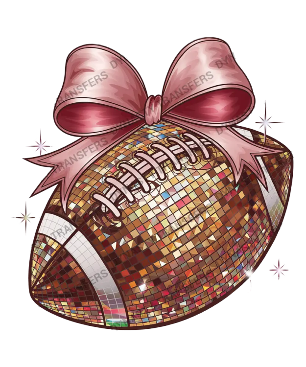 a disco ball with a bow on it