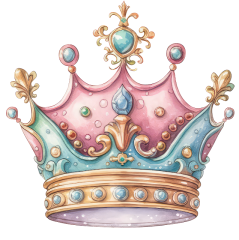 a watercolor drawing of a crown