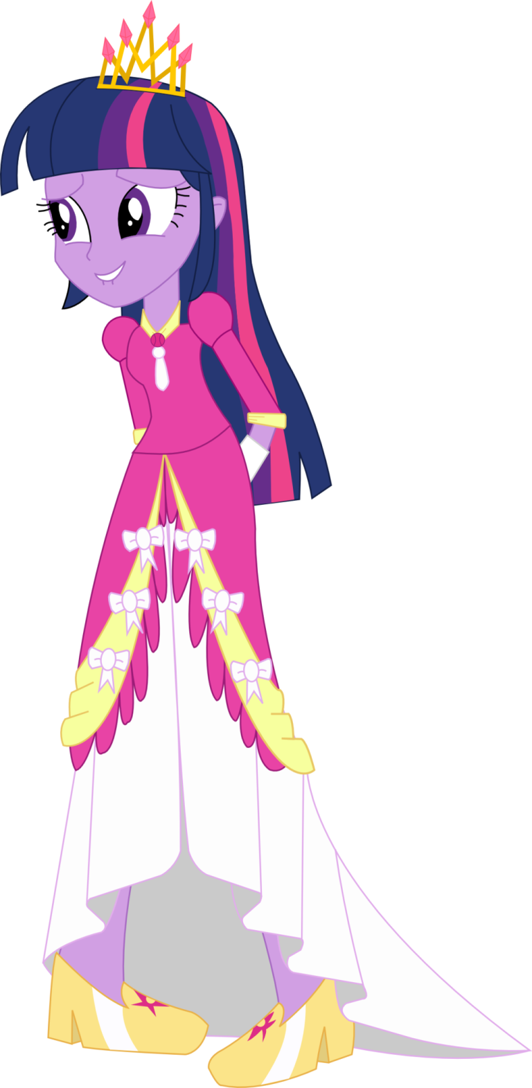 a pinkie with a crown on her head