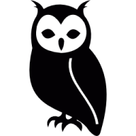 an owl silhouetted on a white background