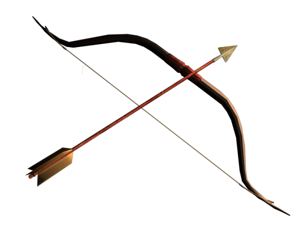 a bow and arrow on a white background