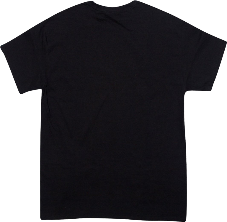 a black t - shirt on a white background