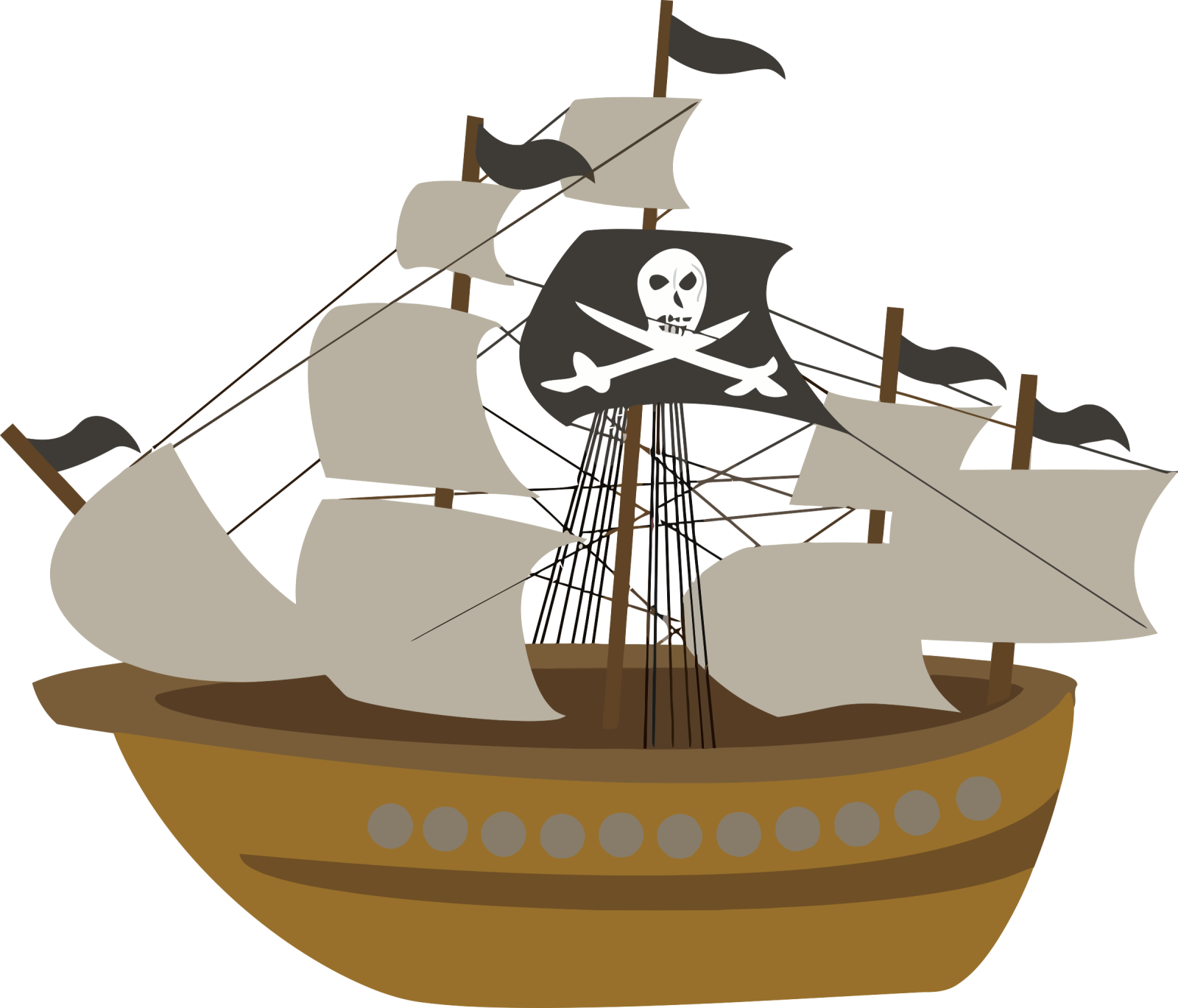 a pirate ship with a skull on it