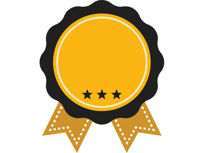 a gold medal with three stars on it
