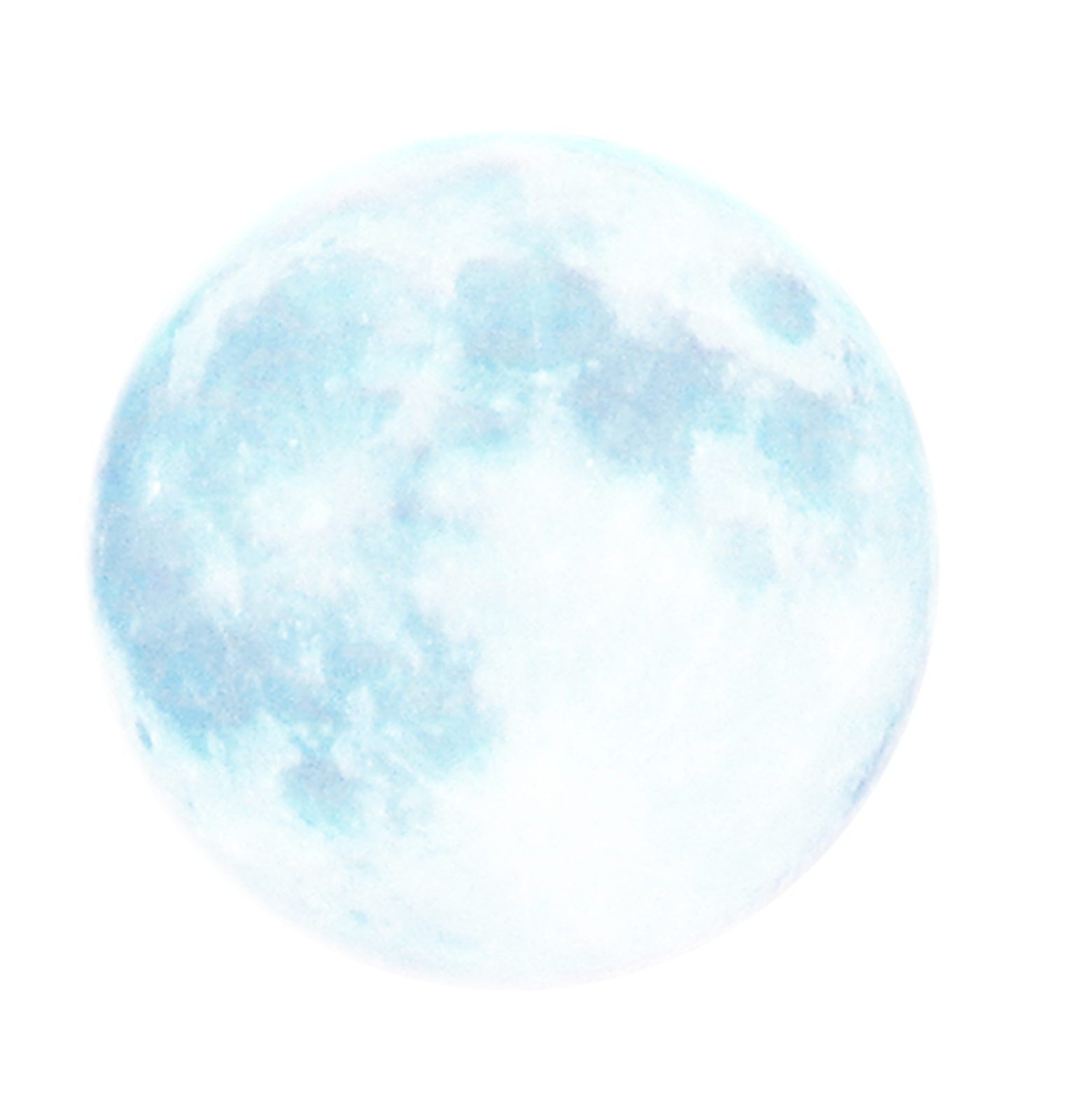 a blue full moon on a white background
